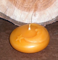 Schwimmkerze mit Motiv Mond-Stern